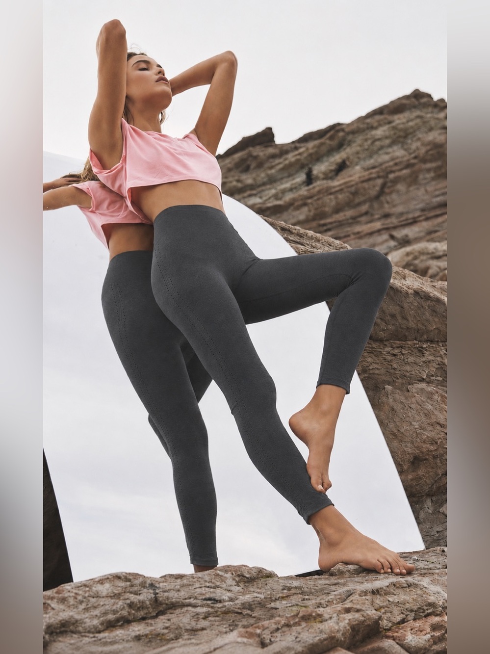 NWOT Free People Movement Think Free Thick Graphite Color Legging